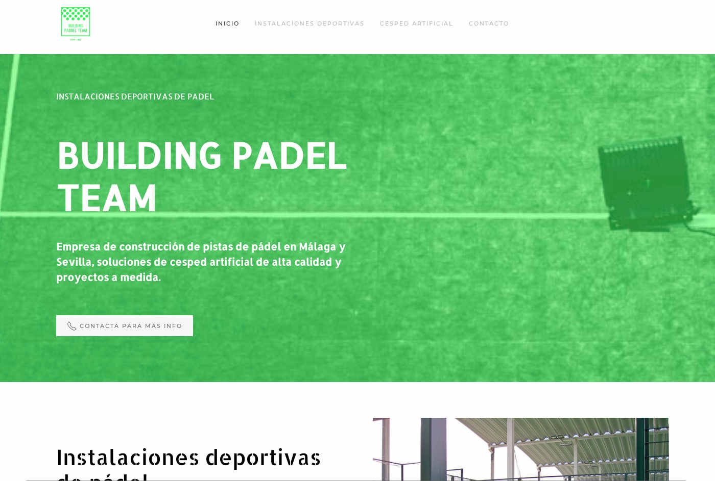 Diseño Web Empresa Construcción de Pistas de Padel